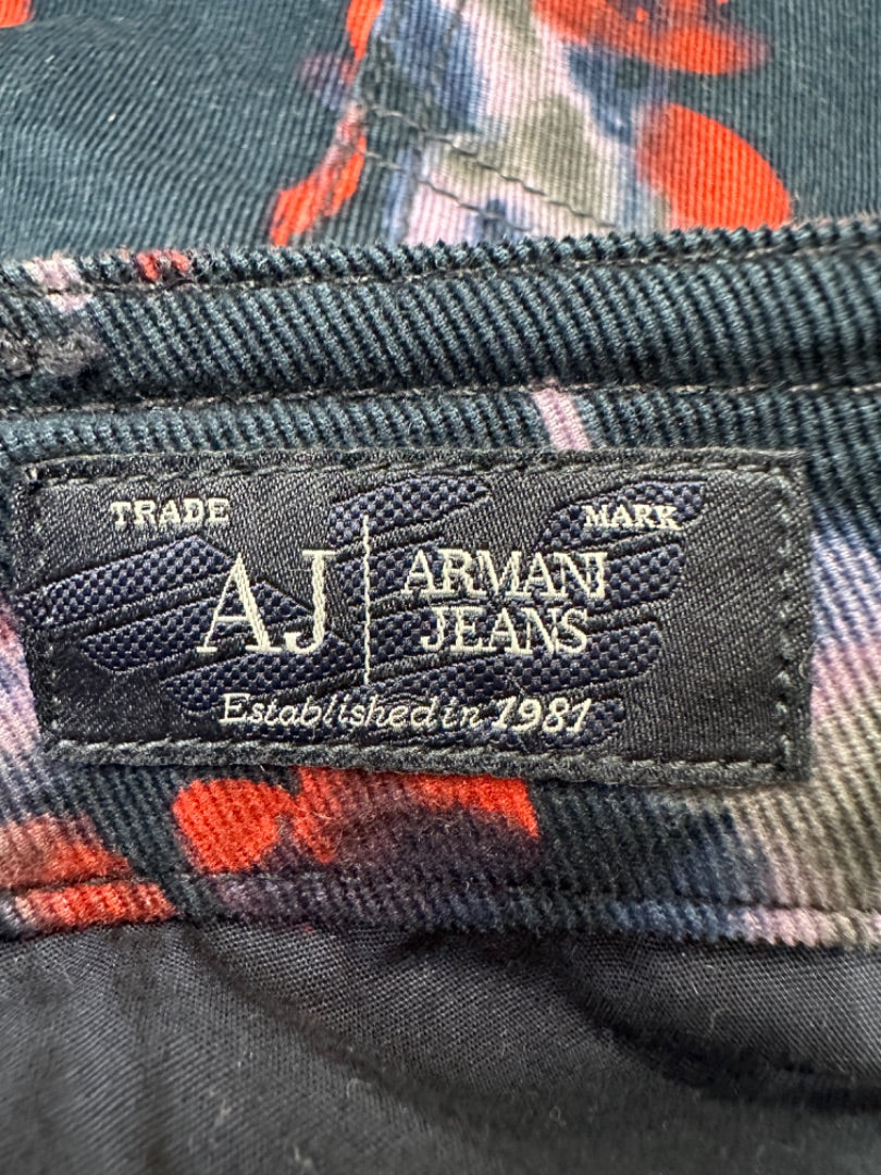 Armani Jeans Navy Needlecord Skinny Trousers - Size S