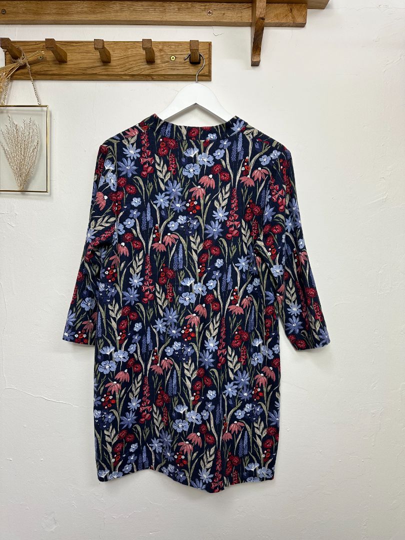 Seasalt Navy Floral Curves Flow Tunic - Size 10