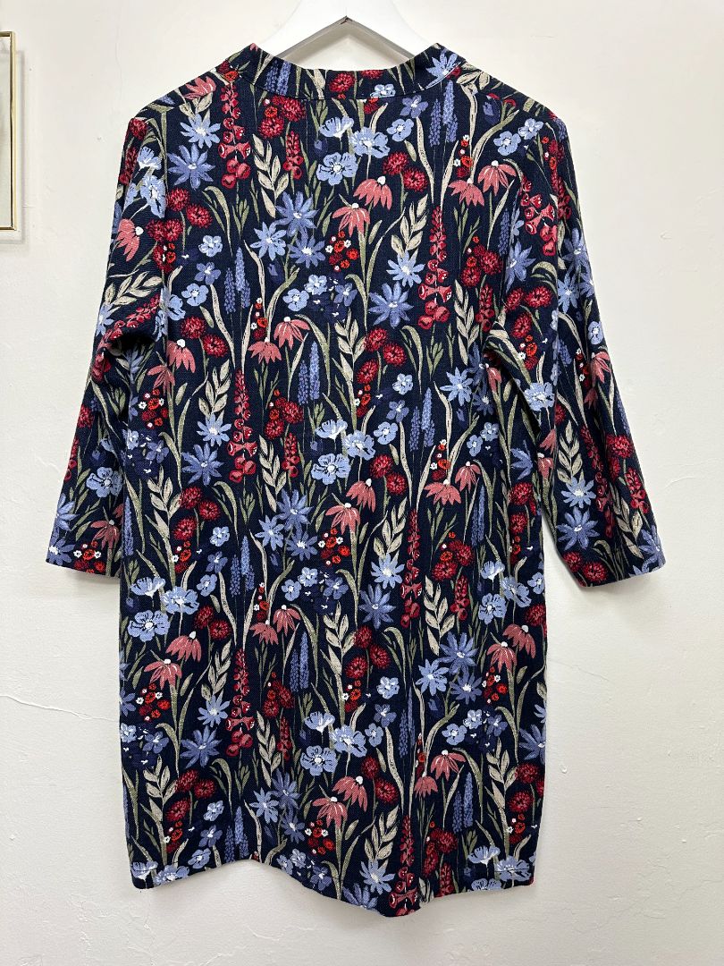 Seasalt Navy Floral Curves Flow Tunic - Size 10