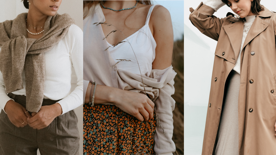 3 pictures of women wearing a range of clothes